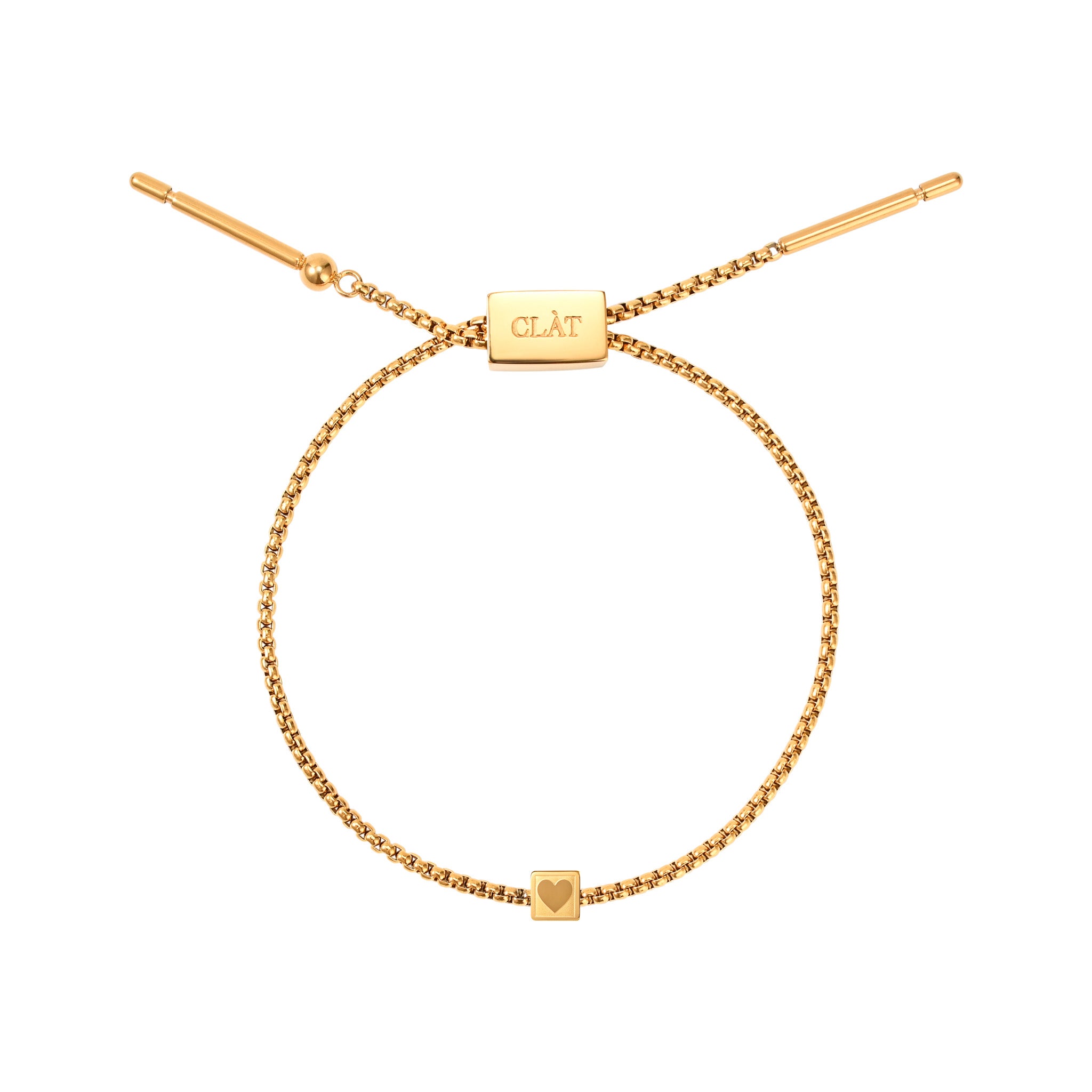 Cube Heart Slider Chain Bracelet