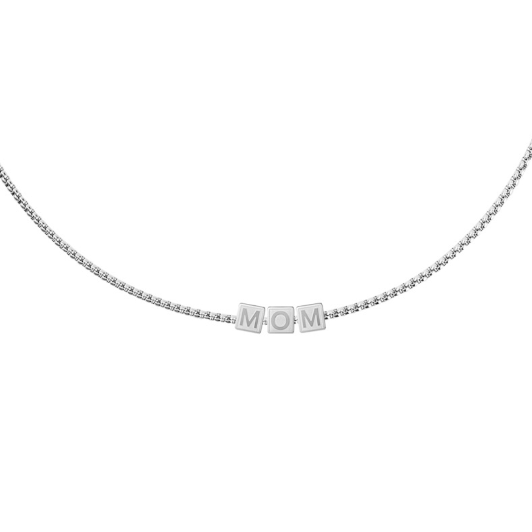 "Mom" Cube Letter Box Chain Necklace